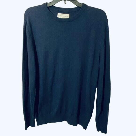 Hawker Rye Cotton Cashmere Crew Neck Sweater Navy Blue Long Sleeve Men’s Size M